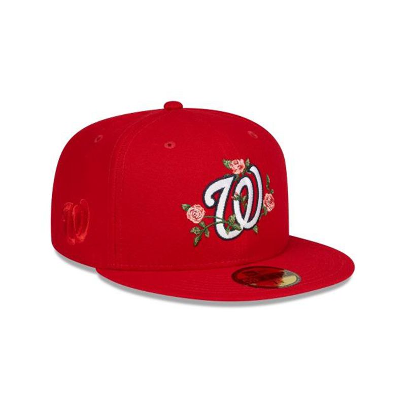 MLB Washington Nationals Bloom 59Fifty Fitted (DWM3276) - Red New Era Caps